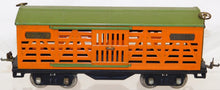 Load image into Gallery viewer, Lionel 513 Standard gauge Cattle Car Orange Green Very Nice Clean 1927-38 Prewar
