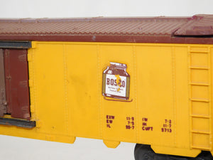 Lionel 3672 BOSCO Operating Box Car with cans Corn Products 1959-60 milk car O