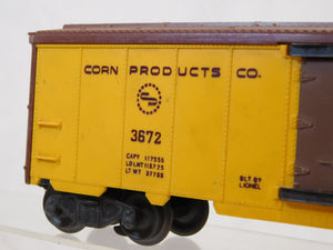 Lionel 3672 BOSCO Operating Box Car with cans Corn Products 1959-60 milk car O