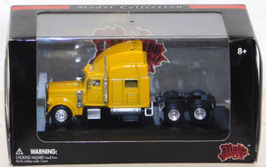 Malibu International Yellow Peterbilt 379 Sleeper cab truck 1/87 HO Scale w/ display