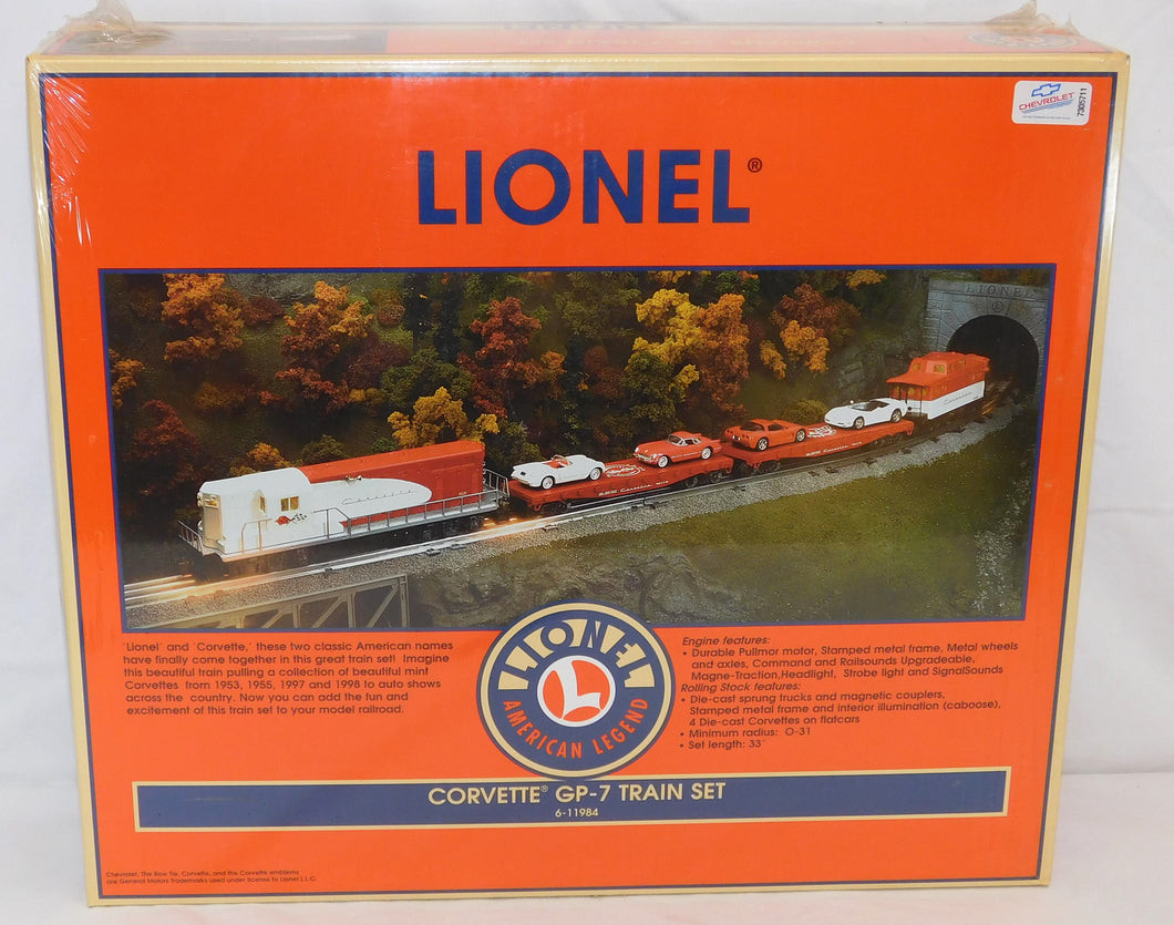 Lionel 6-11984 Corvette Anniversary Train Set GP-7 Diesel + flat cars w/vettes SEALED C-10