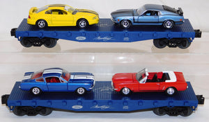 Lionel 6-21953 Ford Mustang Train Set GP-7 Diesel + flat cars w/ diff Mustangs "1965"