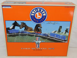 Lionel 6-21953 Ford Mustang Train Set GP-7 Diesel + flat cars w/ diff Mustangs "1965"
