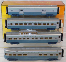 Load image into Gallery viewer, MTH 30-67332 Santa Fe Blue Goose 4 Car Streamline Passenger Set Rail King Very hard to find
