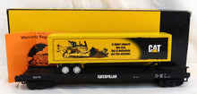 Load image into Gallery viewer, MTH 20-98563 Caterpillar O Premier Flat Car w/ 48&#39; Trailer Advertising 1/48 O
