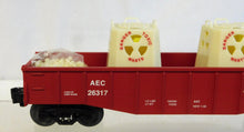 Load image into Gallery viewer, Lionel 6-31774 AEC Radioactive Transport Burro Crane Set three cars glow in dark
