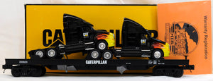 MTH 20-98530 Caterpillar Premier Flat Car w/ (2) COOL CAT Haulers 1/48 O #200662