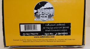 MTH 20-98682 Caterpillar Premier 60' Flat Car w/(2) CAT M316D wheel excavator loaders