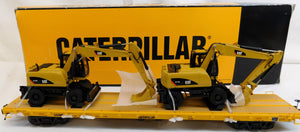 MTH 20-98682 Caterpillar Premier 60' Flat Car w/(2) CAT M316D wheel excavator loaders