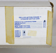 Load image into Gallery viewer, QSI live action COW SOUNDS OGauge PENNSYLVANIA Cattle Stock Car 3 Rail PRR Boxed
