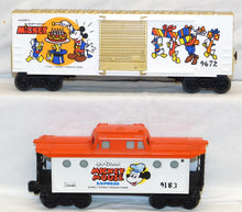 Load image into Gallery viewer, Lionel Disney Mickey Mouse Express Freight Set 14 Cars w/Birthday Car 1970s COMPLETE O
