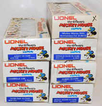 Load image into Gallery viewer, Lionel Disney Mickey Mouse Express Freight Set 14 Cars w/Birthday Car 1970s COMPLETE O
