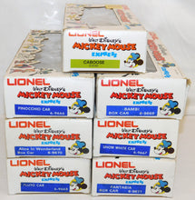 Load image into Gallery viewer, Lionel Disney Mickey Mouse Express Freight Set 14 Cars w/Birthday Car 1970s COMPLETE O
