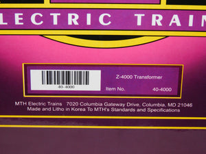 MTH 40-4000 Z-4000 train transformer run 4 circuits DCS 400 watts MOST powerful c-8 boxed