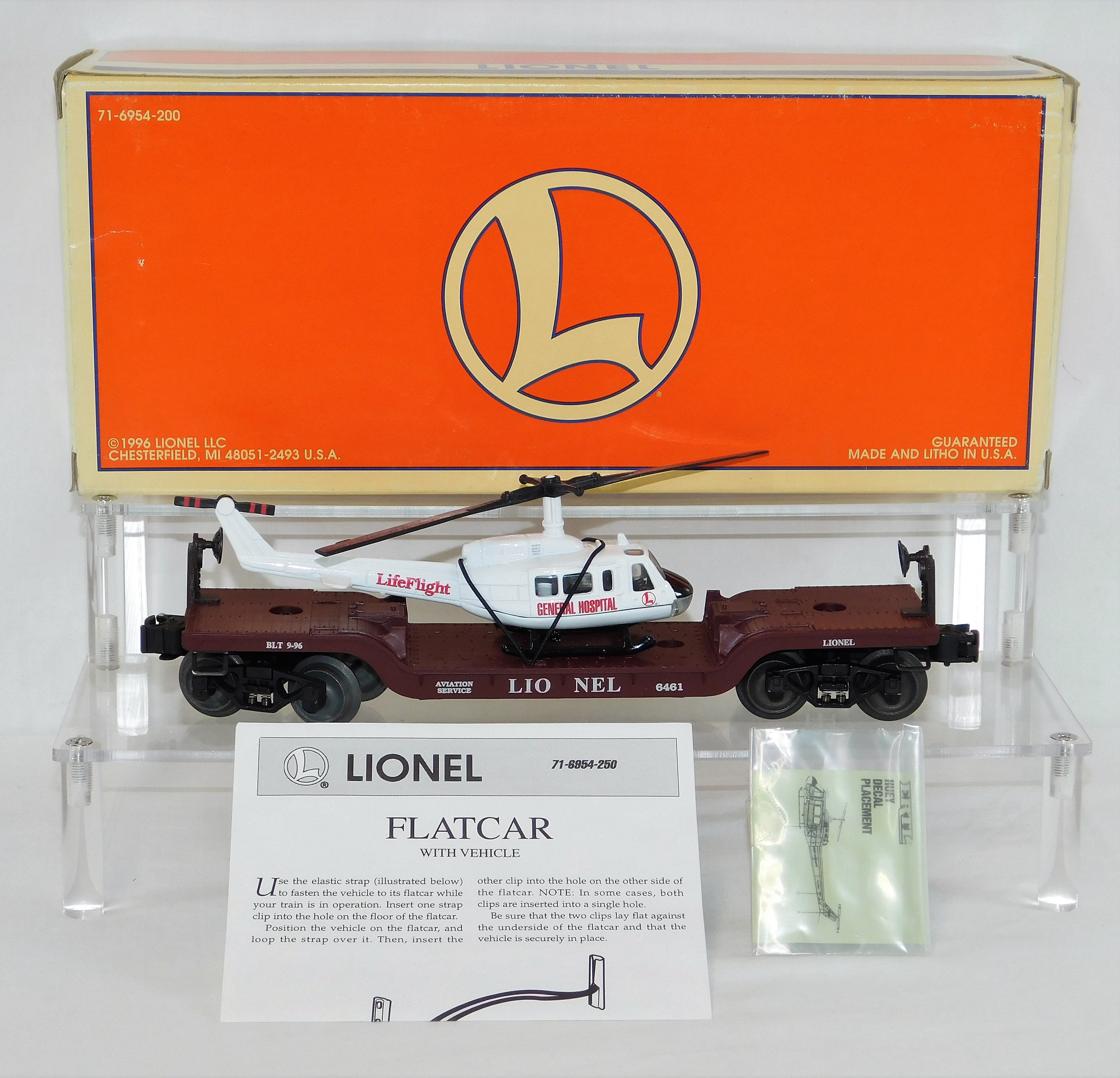 Lionel 6561 ODD MISSTAMP Depressed Center Flat car w/ Cable Reels Orange O  Postwar