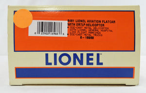 Lionel Lines Aviation Flat Car #6461 w/ Ertl Helicopter Life Flight 6-16968 General Hospital