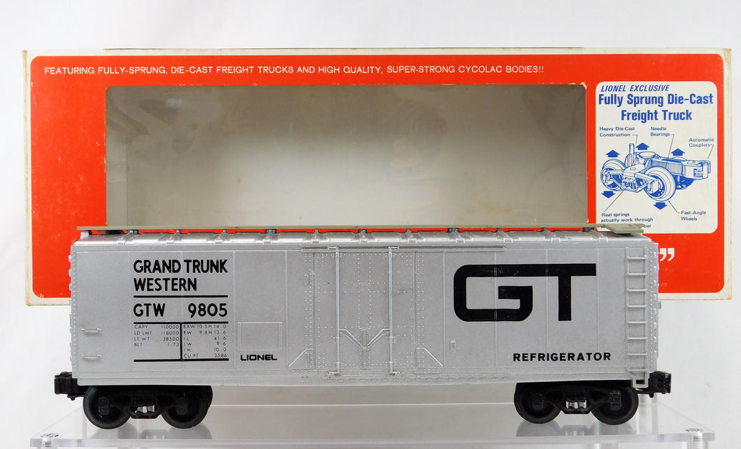 Lionel 9805 Grand Trunk Western GTW Standard O Reefer refrigerator car Silver 73
