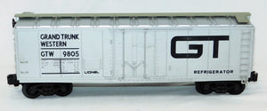 Lionel 9805 Grand Trunk Western GTW Standard O Reefer refrigerator car Silver 73