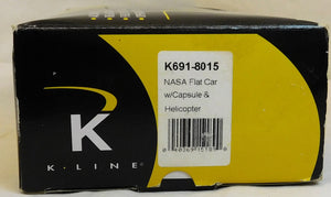 K-line K691-8015 NASA Flat Car w/ Capsule & Helicopter Space USA Train O gauge
