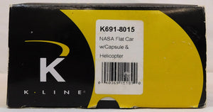 K-line K691-8015 NASA Flat Car w/ Capsule & Helicopter Space USA Train O gauge