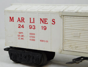 Marx 249319 Marlines Operating Boxcar w/opening door & man who comes to door 8wh