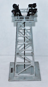 Lionel Trains #395 Aluminum Floodlight Tower Metal 4 lights C7+  Works Accessory