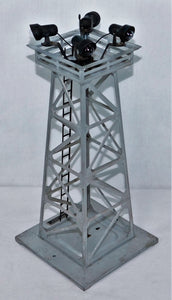 Lionel Trains #395 Aluminum Floodlight Tower Metal 4 lights C7+  Works Accessory