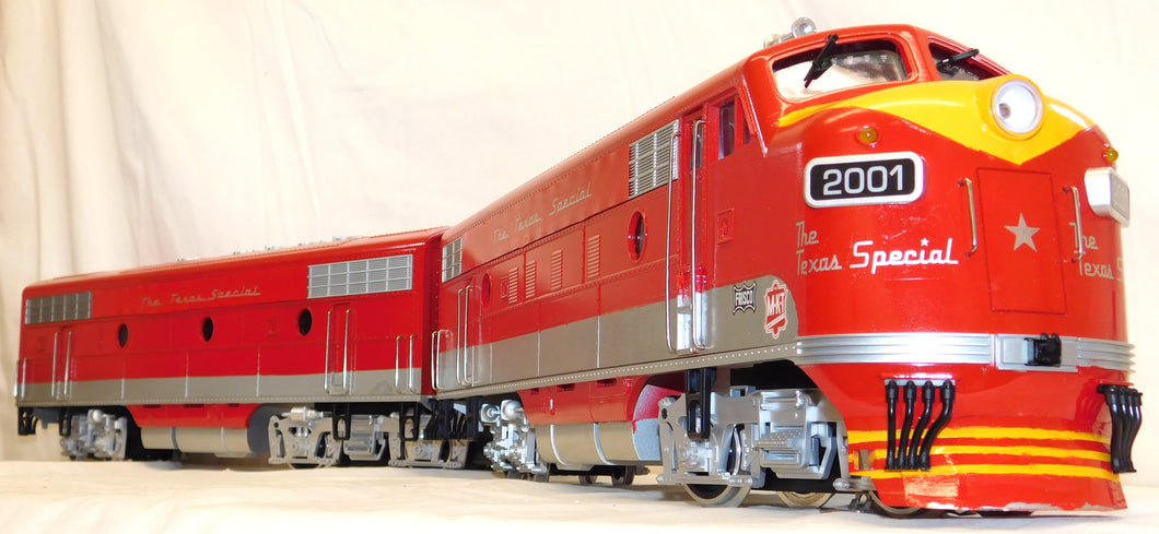 LGB TEXAS SPECIAL F3 AA + 3 Passenger Cars CUSTOM PAINT G gauge scale Sound MKT