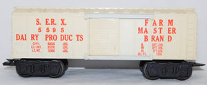 Marx 5595 Dairy Products Operating Reefer w/opening door & man & PLATFORM milkcar