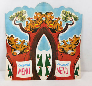 Union Pacific Railroad Children's Menu Bears 1964 Dining Car UP Honeypot CLEAN