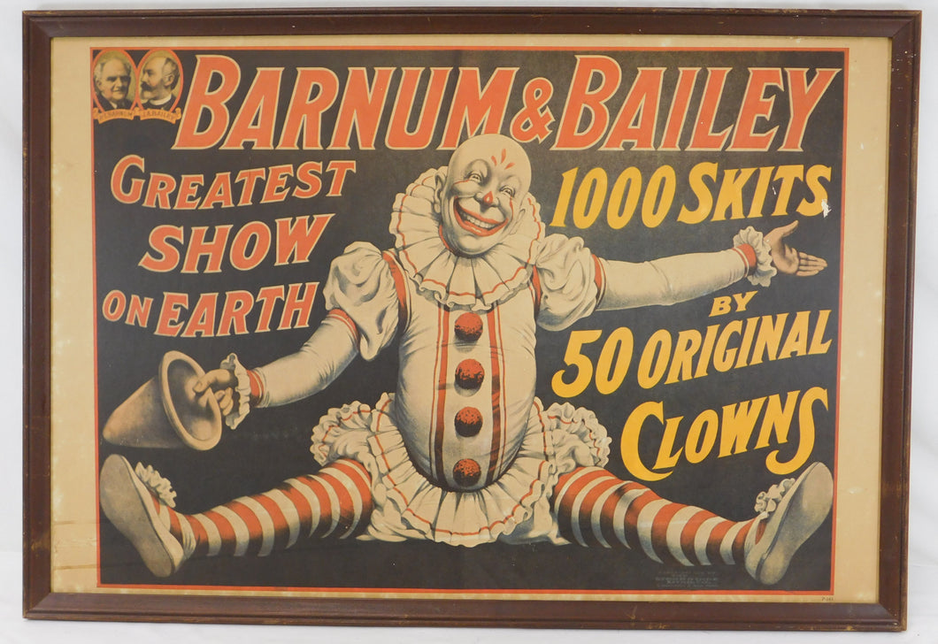 Ringling Brothers Barnum & Bailey Circus CLOWNS 1000 Skits framed 27x 19.25