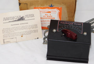 BOXED American Flyer #2 transformer 75 watts AC servcd & wrks postwar Gray Metal
