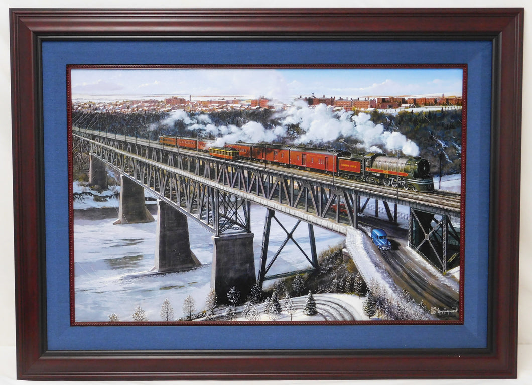 High Level Crossing Max Jacquiard S/N Giclee Framed Canvas Railroad 104/135 CP