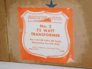 BOXED American Flyer #2 transformer 75 watts AC servcd & wrks postwar Gray Metal