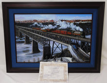 Load image into Gallery viewer, High Level Crossing Max Jacquiard S/N Giclee Framed Canvas Railroad 104/135 CP
