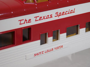 MTH TEXAS SPECIAL 60' streamlined ST LOUIS Vista Dome SCARCE Red/White Katy MKT