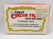 Load image into Gallery viewer, Walthers 1967A 1st rel. 52 &amp; 57 HO Royal American Show American Circus Flat Kits

