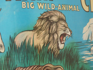 Cristiani Brothers Circus Big Wild Animals 1950s Poster FD Freeland FRAMED 35x29