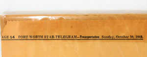 TEXAS & PACIFIC Railroad Fort Worth Telegram Newspaper Ad 15 x 23" 1949 ORIGINAL