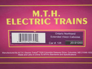 MTH 20-91050 Ontario Northland Extended Vision caboose Premier O 1/48 ON #128