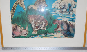 Cristiani Brothers Circus Big Wild Animals 1950s Poster FD Freeland FRAMED 35x29