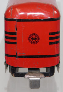 Marx 551 Tender NYC Dark Red 4Whl O Gauge Black frame New York Central 6" tinplate Rare