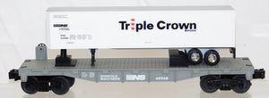 MTH 30-7616 Norfolk & Southern Flat Car w/ Trailer Triple Crown O Boxed C8 60368