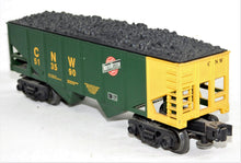 Load image into Gallery viewer, Industrial Rail O GAUGE 3 rail Northwestern CNW 513590 Hopper run w/any 3 rail O w/ coal load
