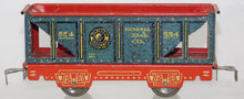 Load image into Gallery viewer, Marx 554 Northern pacific General Coal Hopper blue 4Whl O Red frame / base 6&quot;
