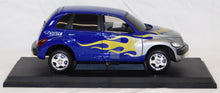 Load image into Gallery viewer, Maisto 2001 Chrysler PT Cruiser &quot;Hot PT&quot; flames 1/18 scale diecast w/stand car
