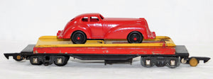 American Flyer 715 Unloading flat car 1948 repainted RED Manoil #707 coupe Works