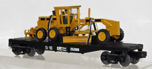 Load image into Gallery viewer, MTH 30-7673 Caterpillar Flat Car w/ die cast Road Grader CAT 252000 O gauge 2000
