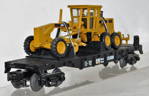 MTH 30-7673 Caterpillar Flat Car w/ die cast Road Grader CAT 252000 O gauge 2000