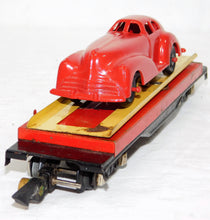 Load image into Gallery viewer, American Flyer 715 Unloading flat car 1948 repainted RED Manoil #707 coupe Works
